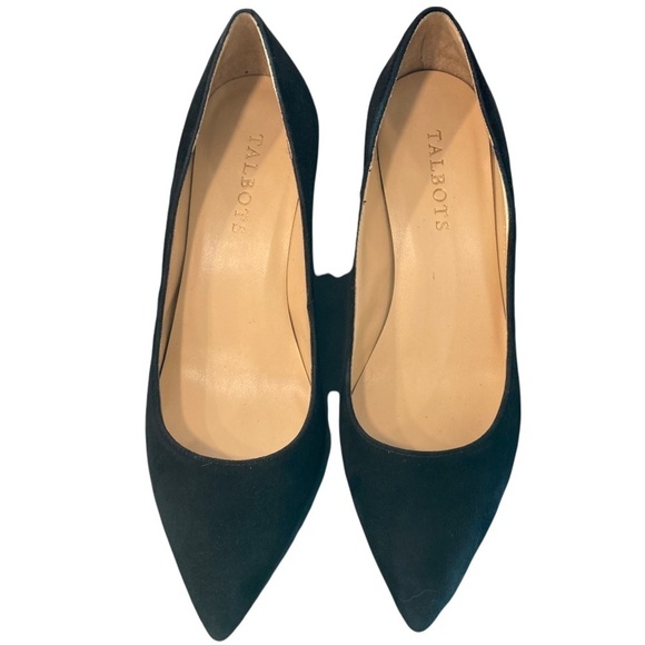 Talbots sz 7 black suede pointy toe heels - Picture 6 of 16